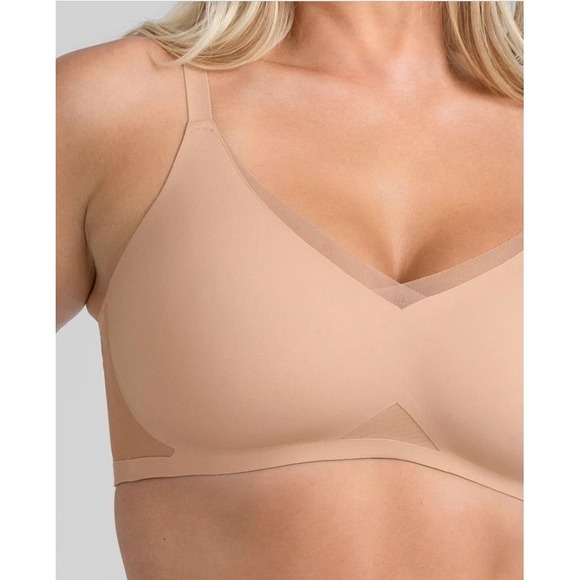 HoneyLove CrossOver Bra Sand 1X Wireless Comfort Smoothing Convertible Strap EUC - Picture 2 of 9